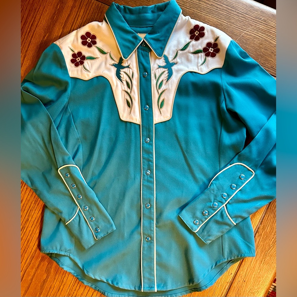 Scully Bluebird Boots Western Shirt Matches Acme Bluebird Cowboy BootsGene Autry